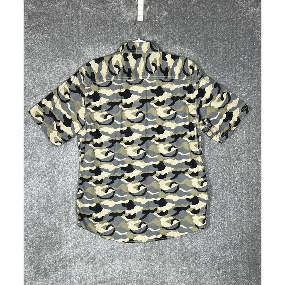 Dickies Camouflage Short Sleeve Button Up Shirt Mens Large Stretch Camo POCKETS - Picture 2 of 8